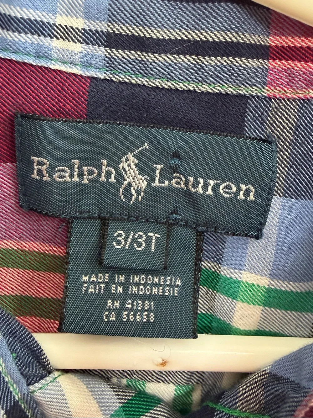 Ralph Lauren Boys Plaid Button Down Shirt Size 3/3T Multicolor Pony